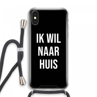 Ik wil naar huis - Zwart: iPhone XS Max Transparant Hoesje met koord