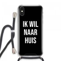 Ik wil naar huis - Zwart: iPhone XS Max Transparant Hoesje met koord