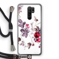 Mooie bloemen: Xiaomi Redmi 9 Transparant Hoesje met koord