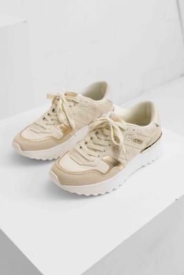 Guess Vinsa Lage Sneakers Dames Beige - Maat 36 - Kleur: Beige | Soccerfanshop