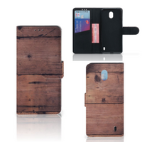 Nokia 1 Plus Book Style Case Old Wood