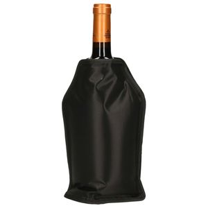 Wijnkoeler/flessenkoeler/koelhoudhoes flesjes -  zwart - 15 x 22 cm   -