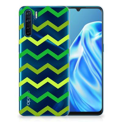 OPPO A91 | TPU bumper | Zigzag Groen