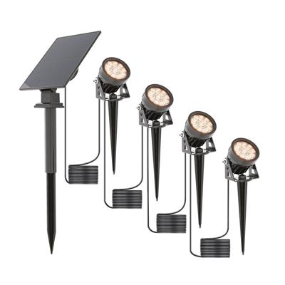 HOFTRONIC™ 4x Troy Solar prikspots - Los zonnepaneel - 3000K warm wit licht - IP65 waterdicht - 150 lumen - Solar buitenlampen incl. schemerschakelaar - Tuinspots