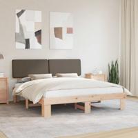 Bedframe met Gevoerd Hoofdgedeelte Taupe 180 x 200 cm