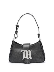 MISBHV petit sac porté épaule en cuir à plaque logo - Noir