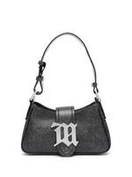 MISBHV petit sac porté épaule en cuir à plaque logo - Noir - thumbnail