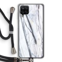 Gestreepte marmer: Samsung Galaxy A12 Transparant Hoesje met koord