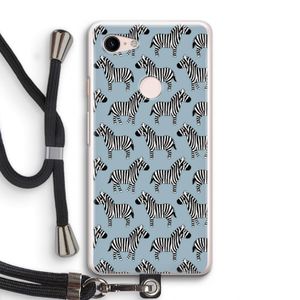 Zebra: Pixel 3 Transparant Hoesje met koord