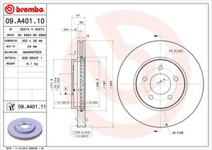 Remschijf BREMBO, Remschijftype: Binnen geventileerd, u.a. für Mazda, Ford, Ford Usa