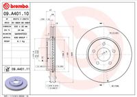 Remschijf BREMBO, Remschijftype: Binnen geventileerd, u.a. für Mazda, Ford, Ford Usa