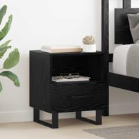 Nachtkastje 2 pcs Zwart eiken 40 x 35 x 47,5 cm Bewerkt hout