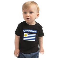 Uruguay landen shirtje met vlag zwart voor babys 80 (7-12 maanden)  -