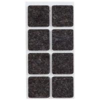 8x Zwarte vierkante meubelviltjes/antislip noppen 2,5 cm   - - thumbnail