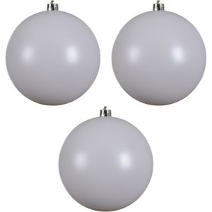 3x Grote winter witte kerstballen van 14 cm mat van kunststof