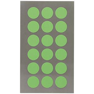 Hobby stickers - 72x stuks - D15 mm - neon groen ronde stickers - Kantoor stickers - Scrapbook