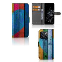 OnePlus 10T | Book Style Case | Wood Heart - Cadeau voor je Vriend