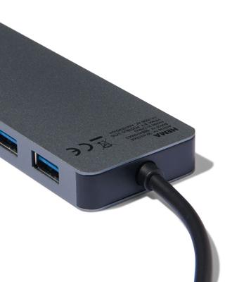 HEMA USB C hub grijs