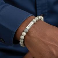 Labradorite armband graveren - M - 8mm