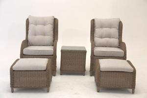 Nohr Loungeset Shameria Met 2 loungestoelen en tafel - Naturel