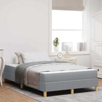 Boxspring bed Lichtgrijs en Bruin 120 x 190 cm