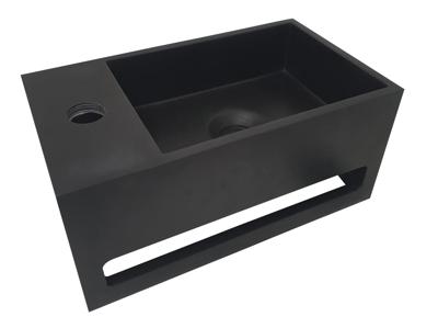 Wiesbaden Julia fontein Solid Surface 35 x 20 x 16 cm mat zwart links
