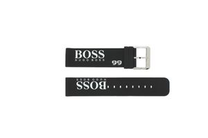 Hugo Boss horlogeband HB-103-1-34-2233 / HB1512501 / HB659302229 Silicoon Zwart 22mm