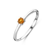 925 Zilveren Ring November Citrien Geboortesteen 3mm
