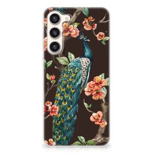 Samsung Galaxy S23 Plus TPU Hoesje Pauw met Bloemen