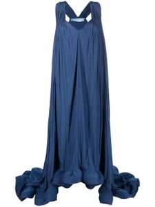 Lanvin robe longue à ourlet volanté - Bleu