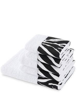 Dolce & Gabbana lot de 5 serviettes à tissu en éponge - Blanc
