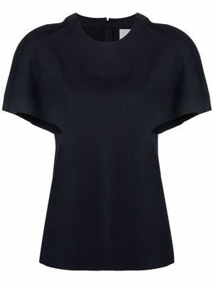 Jil Sander blouse à manches courtes structurées - Bleu