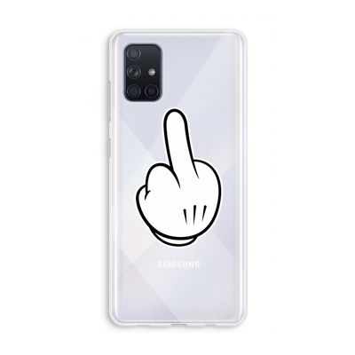 Middle finger black: Galaxy A71 Transparant Hoesje