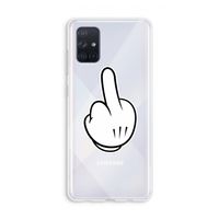 Middle finger black: Galaxy A71 Transparant Hoesje