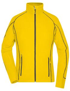 James & Nicholson JN596 Ladies´ Structure Fleece Jacket - Yellow/Carbon - M