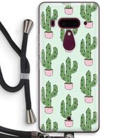 Cactus Lover: HTC U12+ Transparant Hoesje met koord