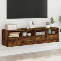 Tv-wandmeubels 2 st 60x30x30 cm bewerkt hout gerookt eikenkleur - thumbnail