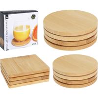 Excellent Houseware onderzetter bamboe 4 stuks