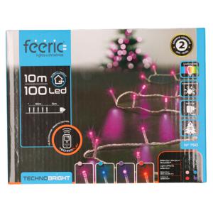 Feestverlichting - roze, blauw, rood, paars - 100 leds - 10 m - transparant snoer