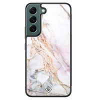 Samsung Galaxy S22 Plus glazen hardcase - Parelmoer marmer