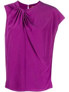 'S Max Mara t-shirt en soie à manches asymétriques - Violet