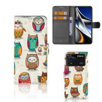 Xiaomi Poco X4 Pro 5G | Telefoonhoesje | Met pasjeshouder | Vrolijke Uilen