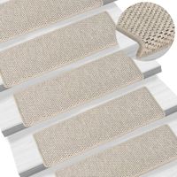 VidaXL Trapmatten zelfklevend 15 st sisal-look 65x21x4cm zilverkleurig VidaXL Trapmatten zelfklevend 15 st sisal-look 65x21x4cm zilverkleurig