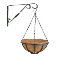 Hanging basket 30 cm met muurhaak - metaal - complete hangmand set