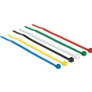 DeLOCK 18627 kabelbinder Nylon Zwart, Blauw, Groen, Rood, Transparant, Geel 100 stuk(s)