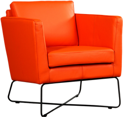 Oranje leren moderne design fauteuil Crossover - Toledo Leer Orange (oranje leer)