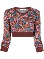 Philosophy Di Lorenzo Serafini pull crop à fleurs - Marron