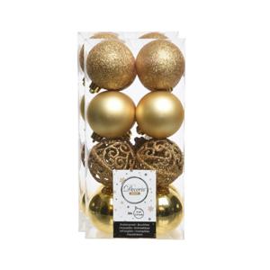 Decoris Kerstballen - 32x st - goud - D6 cm - kunststof - kerstversiering