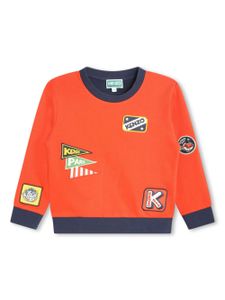 Kenzo Kids sweat en coton mélangé à logo imprimé - Rouge