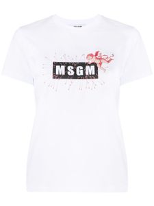 MSGM t-shirt à logo imprimé - Blanc